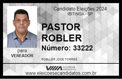 Candidato PASTOR ROBLER 2024 - IBITINGA - Eleições