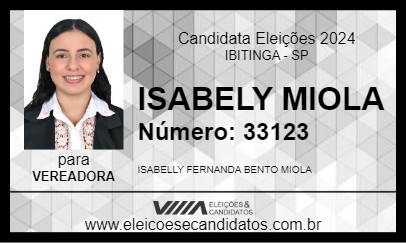 Candidato ISABELY MIOLA 2024 - IBITINGA - Eleições