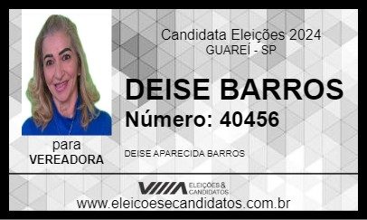 Candidato DEISE BARROS 2024 - GUAREÍ - Eleições