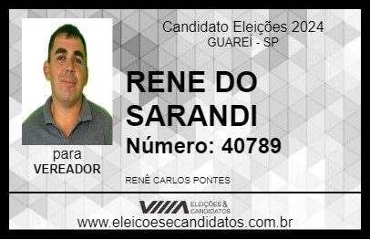 Candidato RENE DO SARANDI 2024 - GUAREÍ - Eleições