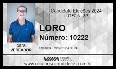 Candidato LORO 2024 - LUTÉCIA - Eleições