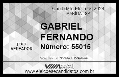 Candidato GABRIEL FERNANDO 2024 - MARÍLIA - Eleições