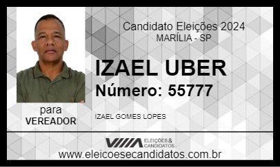 Candidato IZAEL UBER 2024 - MARÍLIA - Eleições