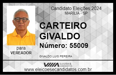 Candidato CARTEIRO GIVALDO 2024 - MARÍLIA - Eleições