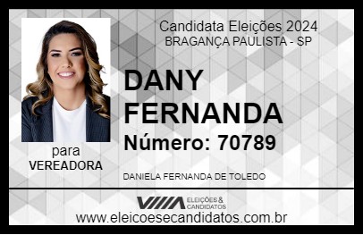 Candidato DANY FERNANDA 2024 - BRAGANÇA PAULISTA - Eleições