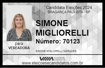 Candidato SIMONE MIGLIORELLI 2024 - BRAGANÇA PAULISTA - Eleições