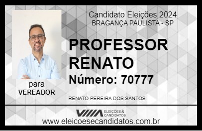 Candidato PROFESSOR RENATO 2024 - BRAGANÇA PAULISTA - Eleições