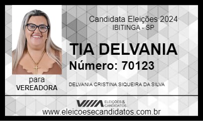 Candidato TIA DELVANIA 2024 - IBITINGA - Eleições