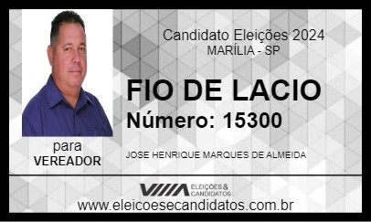 Candidato FIO DE LACIO 2024 - MARÍLIA - Eleições