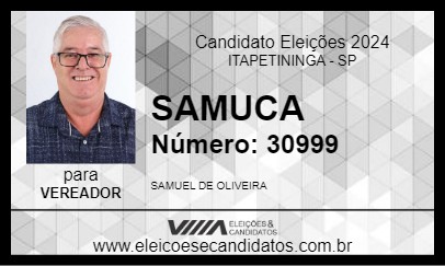 Candidato SAMUCA 2024 - ITAPETININGA - Eleições