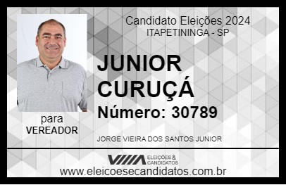 Candidato JUNIOR CURUÇÁ 2024 - ITAPETININGA - Eleições