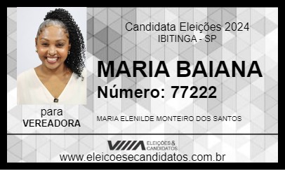 Candidato MARIA BAIANA 2024 - IBITINGA - Eleições