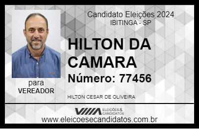 Candidato HILTON DA CAMARA 2024 - IBITINGA - Eleições