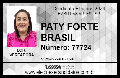 Candidato PATY FORTE BRASIL 2024 - EMBU DAS ARTES - Eleições