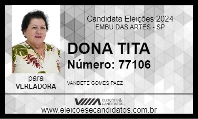 Candidato DONA TITA  2024 - EMBU DAS ARTES - Eleições