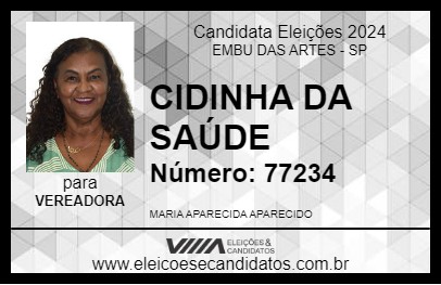 Candidato CIDINHA DA SAÚDE  2024 - EMBU DAS ARTES - Eleições