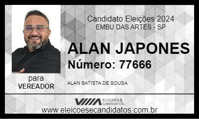 Candidato ALAN JAPONES 2024 - EMBU DAS ARTES - Eleições