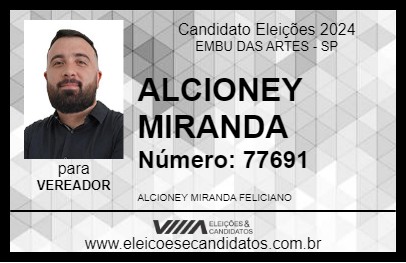 Candidato ALCIONEY MIRANDA 2024 - EMBU DAS ARTES - Eleições