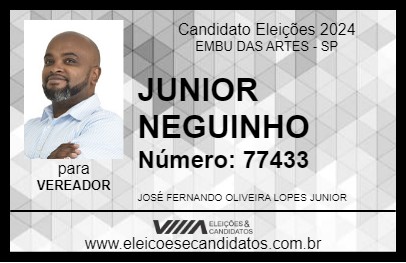 Candidato JUNIOR NEGUINHO 2024 - EMBU DAS ARTES - Eleições