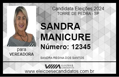 Candidato SANDRA MANICURE 2024 - TORRE DE PEDRA - Eleições