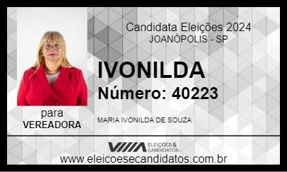 Candidato IVONILDA 2024 - JOANÓPOLIS - Eleições