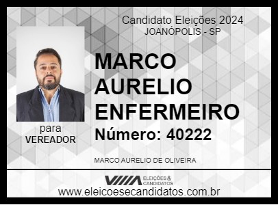 Candidato MARCO AURELIO ENFERMEIRO 2024 - JOANÓPOLIS - Eleições