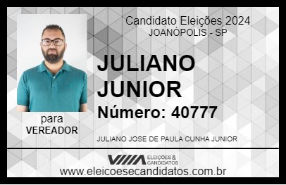 Candidato JULIANO JUNIOR 2024 - JOANÓPOLIS - Eleições