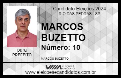 Candidato MARCOS BUZETTO 2024 - RIO DAS PEDRAS - Eleições