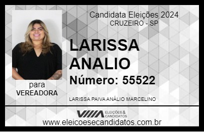 Candidato LARISSA ANALIO 2024 - CRUZEIRO - Eleições