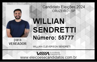 Candidato WILLIAN SENDRETTI 2024 - CRUZEIRO - Eleições