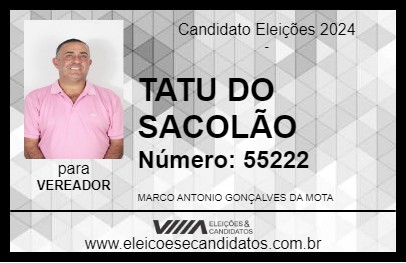 Candidato TATU DO SACOLÃO 2024 - CRUZEIRO - Eleições