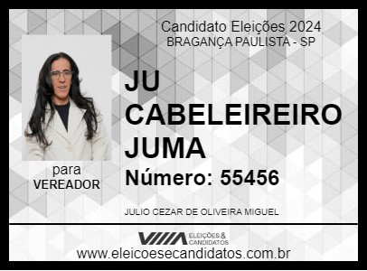 Candidato JU CABELEIREIRO JUMA 2024 - BRAGANÇA PAULISTA - Eleições