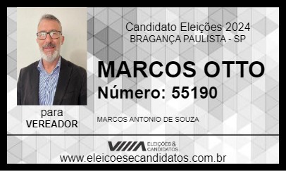 Candidato MARCOS OTTO 2024 - BRAGANÇA PAULISTA - Eleições