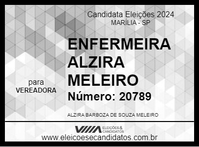 Candidato ENFERMEIRA ALZIRA MELEIRO 2024 - MARÍLIA - Eleições