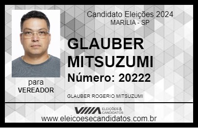 Candidato GLAUBER MITSUZUMI 2024 - MARÍLIA - Eleições