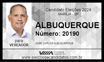 Candidato ALBUQUERQUE 2024 - MARÍLIA - Eleições