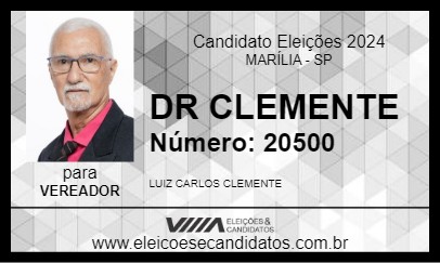 Candidato DR CLEMENTE 2024 - MARÍLIA - Eleições