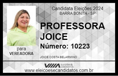 Candidato PROFESSORA JOICE 2024 - BARRA BONITA - Eleições