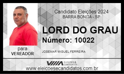 Candidato LORD DO GRAU 2024 - BARRA BONITA - Eleições