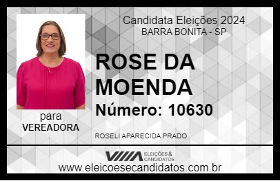 Candidato ROSE DA MOENDA 2024 - BARRA BONITA - Eleições