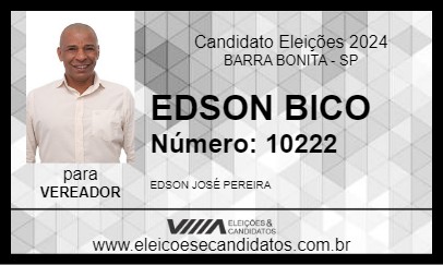 Candidato EDSON BICO 2024 - BARRA BONITA - Eleições