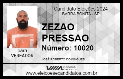 Candidato ZEZAO PRESSAO 2024 - BARRA BONITA - Eleições