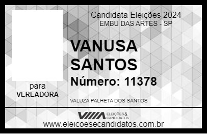 Candidato VANUSA SANTOS 2024 - EMBU DAS ARTES - Eleições