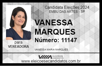 Candidato VANESSA MARQUES 2024 - EMBU DAS ARTES - Eleições