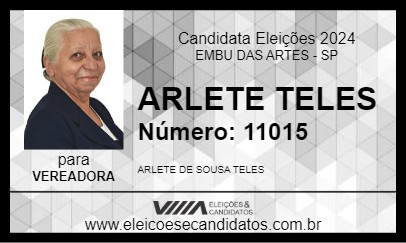 Candidato ARLETE TELES 2024 - EMBU DAS ARTES - Eleições