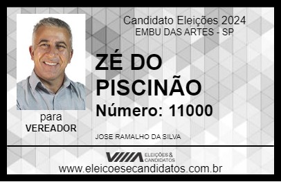 Candidato ZÉ DO PISCINÃO 2024 - EMBU DAS ARTES - Eleições