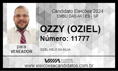 Candidato OZZY (OZIEL) 2024 - EMBU DAS ARTES - Eleições