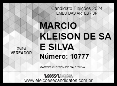 Candidato MARCIO KLEISON DE SA E SILVA 2024 - EMBU DAS ARTES - Eleições