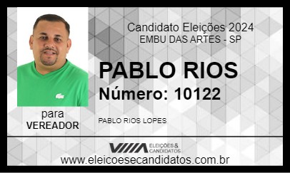 Candidato PABLO RIOS 2024 - EMBU DAS ARTES - Eleições