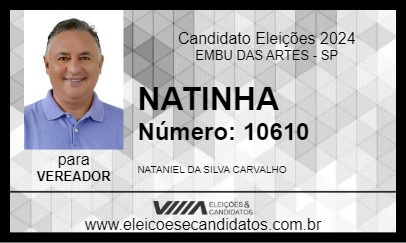 Candidato NATINHA 2024 - EMBU DAS ARTES - Eleições